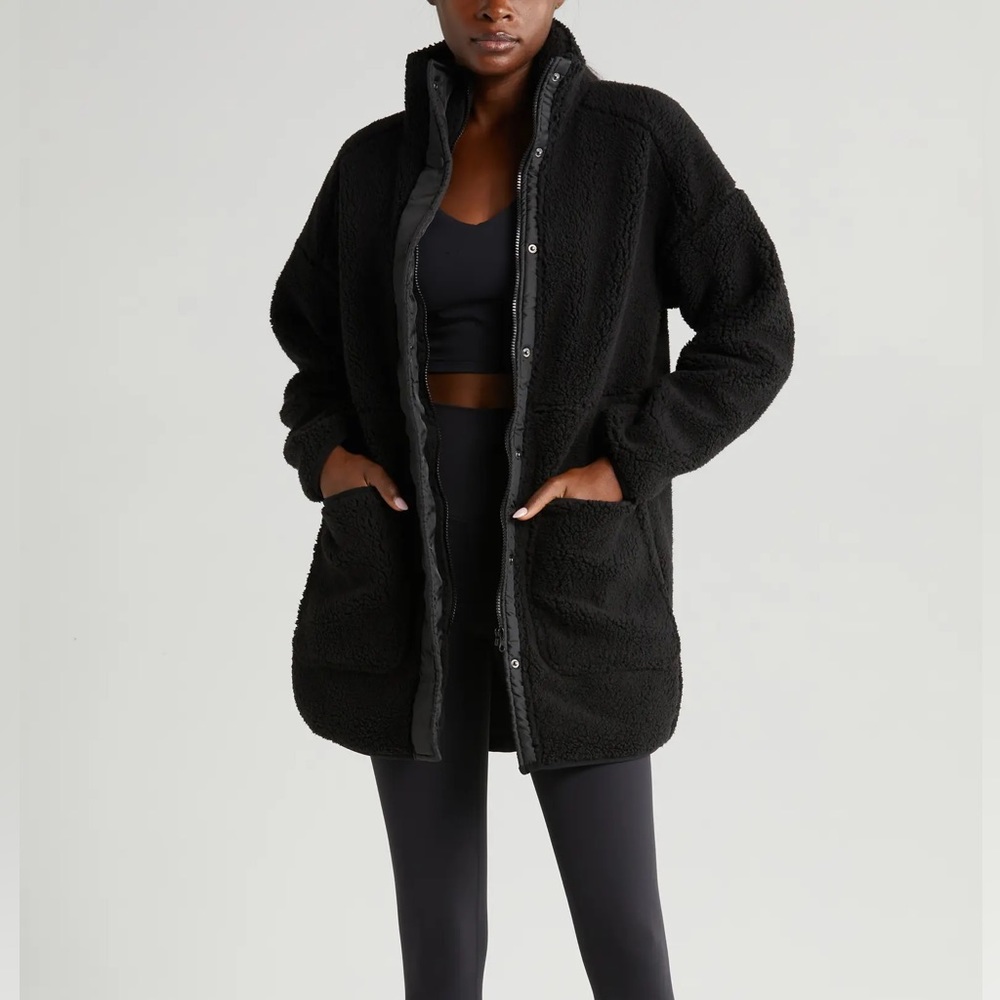 Zella Black Sherpa Bomber Jacket